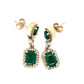 14K Yellow Gold Diamond & Emerald Dangle Earrings; 4.1DWT