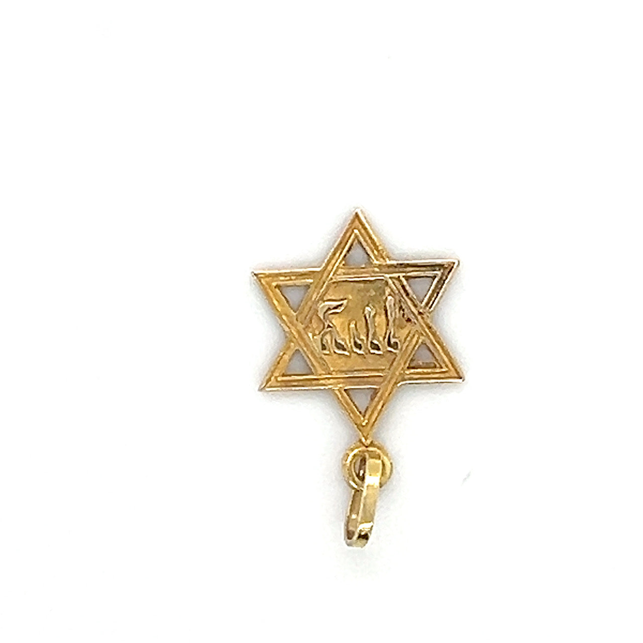 14K Yellow Gold Star of David Pendant; 0.3DWT; 0.4g