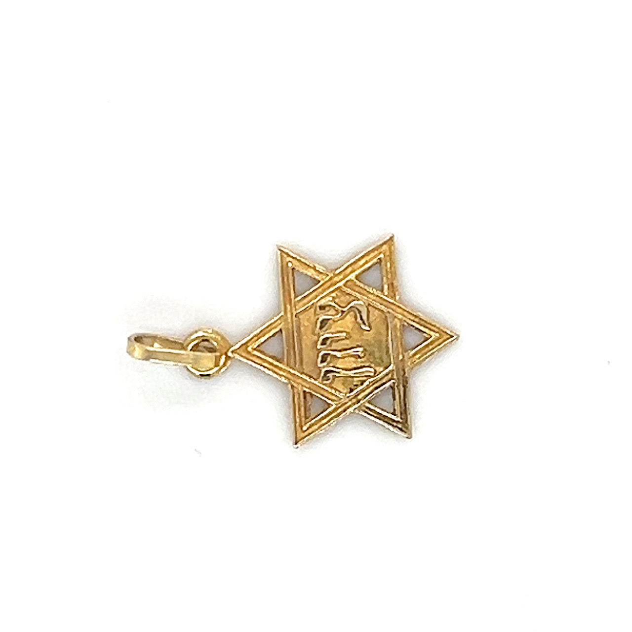 14K Yellow Gold Star of David Pendant; 0.3DWT; 0.4g