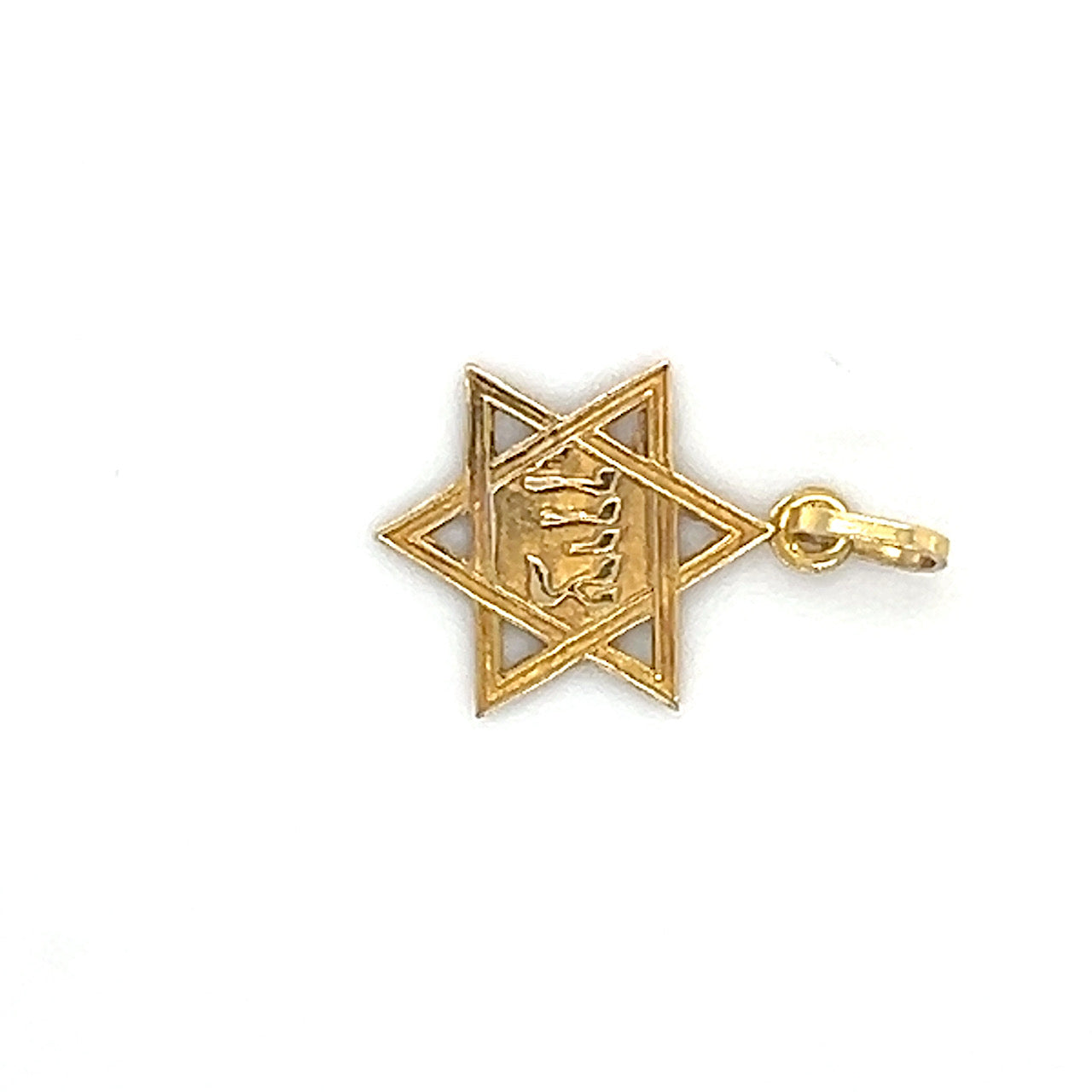 14K Yellow Gold Star of David Pendant; 0.3DWT; 0.4g