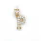 14K Yellow Gold CZ "P" Pendant; 0.7DWT: 1.1g