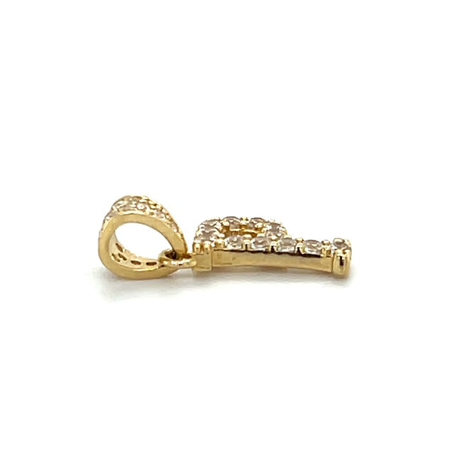 14K Yellow Gold CZ "P" Pendant; 0.7DWT: 1.1g