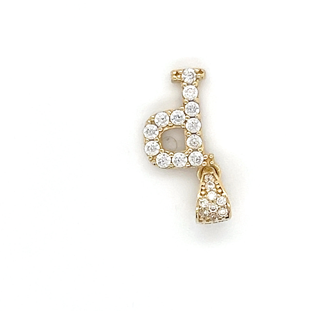 14K Yellow Gold CZ "P" Pendant; 0.7DWT: 1.1g