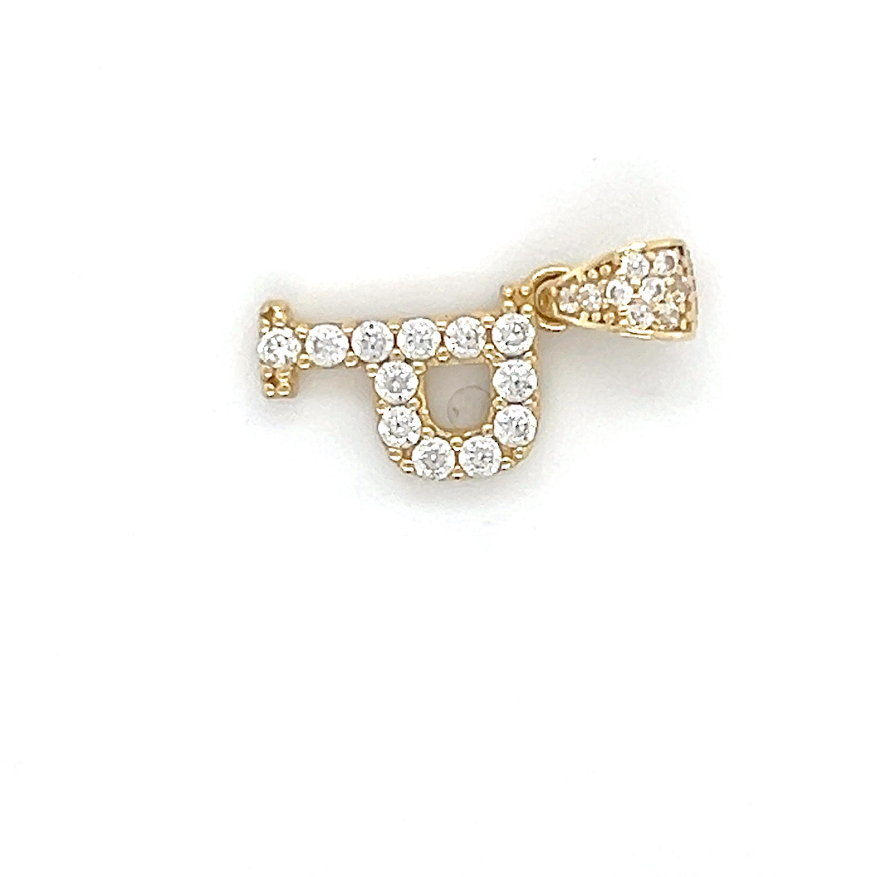 14K Yellow Gold CZ "P" Pendant; 0.7DWT: 1.1g