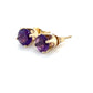 14K Yellow Gold Synthetic Amethyst Stud Earrings; 0.8DWT; 1.2g