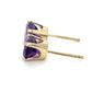 14K Yellow Gold Synthetic Amethyst Stud Earrings; 0.8DWT; 1.2g