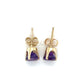 14K Yellow Gold Synthetic Amethyst Stud Earrings; 0.8DWT; 1.2g