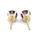 14K Yellow Gold Synthetic Amethyst Stud Earrings; 0.8DWT; 1.2g