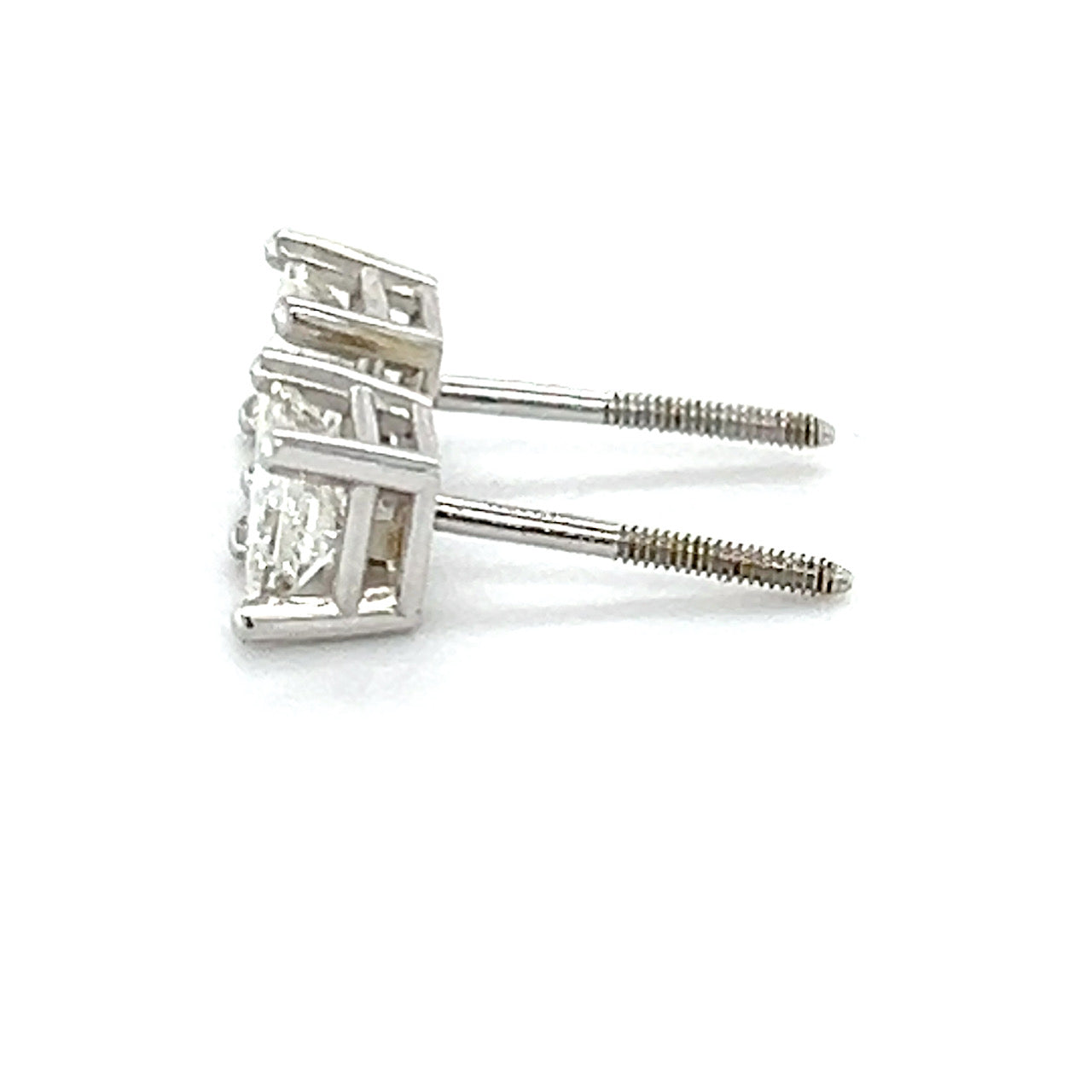 18K White Gold Diamond Stud Earrings; 0.75CTW