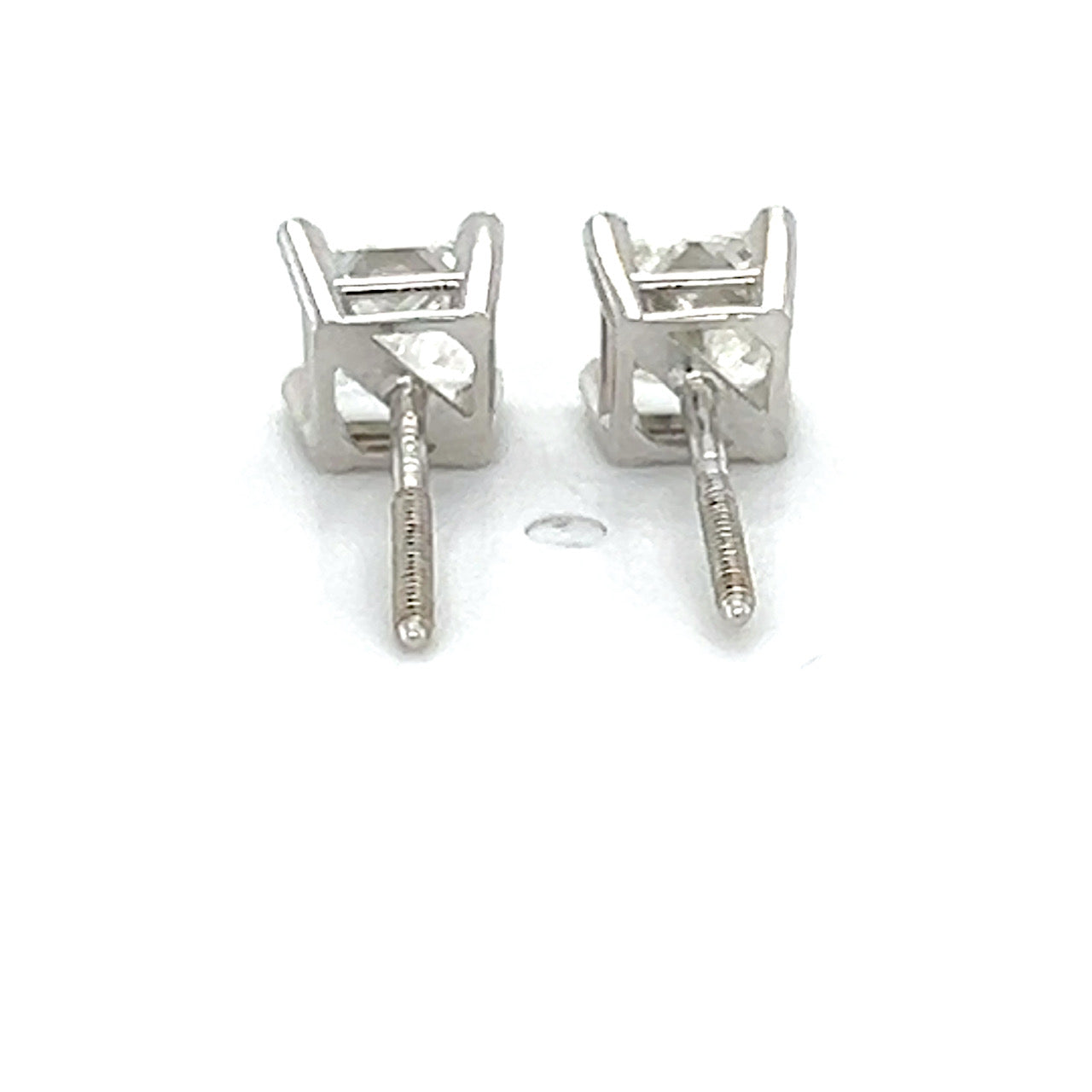 18K White Gold Diamond Stud Earrings; 0.75CTW