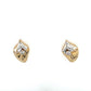18K Two-Tone Gold Diamond Strawberry Stud Earrings; 0.13CTW; 2.9g