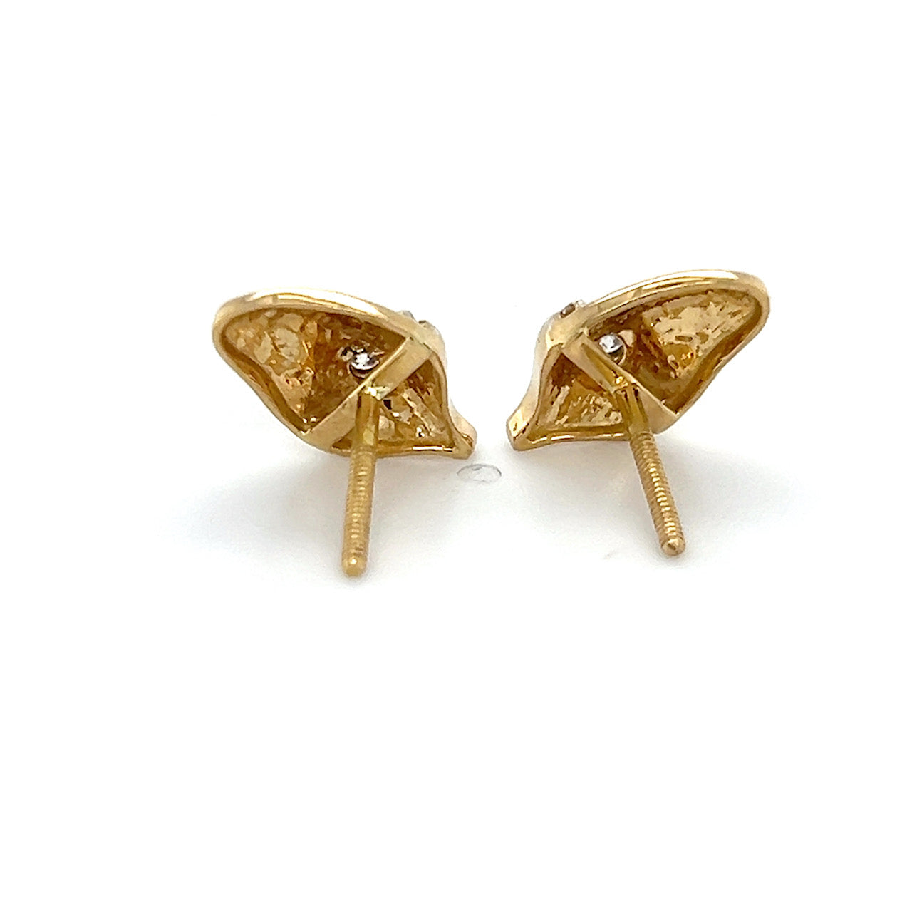 18K Two-Tone Gold Diamond Strawberry Stud Earrings; 0.13CTW; 2.9g