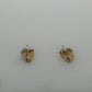18K Two-Tone Gold Diamond Strawberry Stud Earrings; 0.13CTW; 2.9g