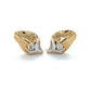 18K Two-Tone Gold Diamond Strawberry Stud Earrings; 0.13CTW; 2.9g