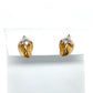 18K Two-Tone Gold Diamond Strawberry Stud Earrings; 0.13CTW; 2.9g