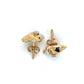 18K Two-Tone Gold Diamond Strawberry Stud Earrings; 0.13CTW; 2.9g