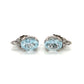 14K White Gold Diamond & Aquamarine Accent Earrings
