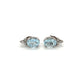 14K White Gold Diamond & Aquamarine Accent Earrings