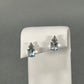 14K White Gold Diamond & Aquamarine Accent Earrings