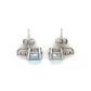 14K White Gold Diamond & Aquamarine Accent Earrings
