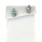 14K White Gold Diamond & Aquamarine Accent Earrings