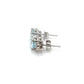 14K White Gold Diamond & Aquamarine Accent Earrings