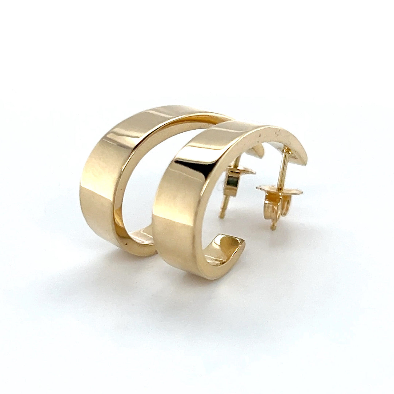 14K Yellow Gold C Shaped Earrings; 1.7DWT; 2.6g