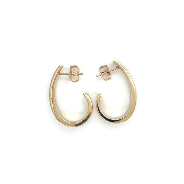 14K Yellow Gold C Shaped Earrings; 1.7DWT; 2.6g