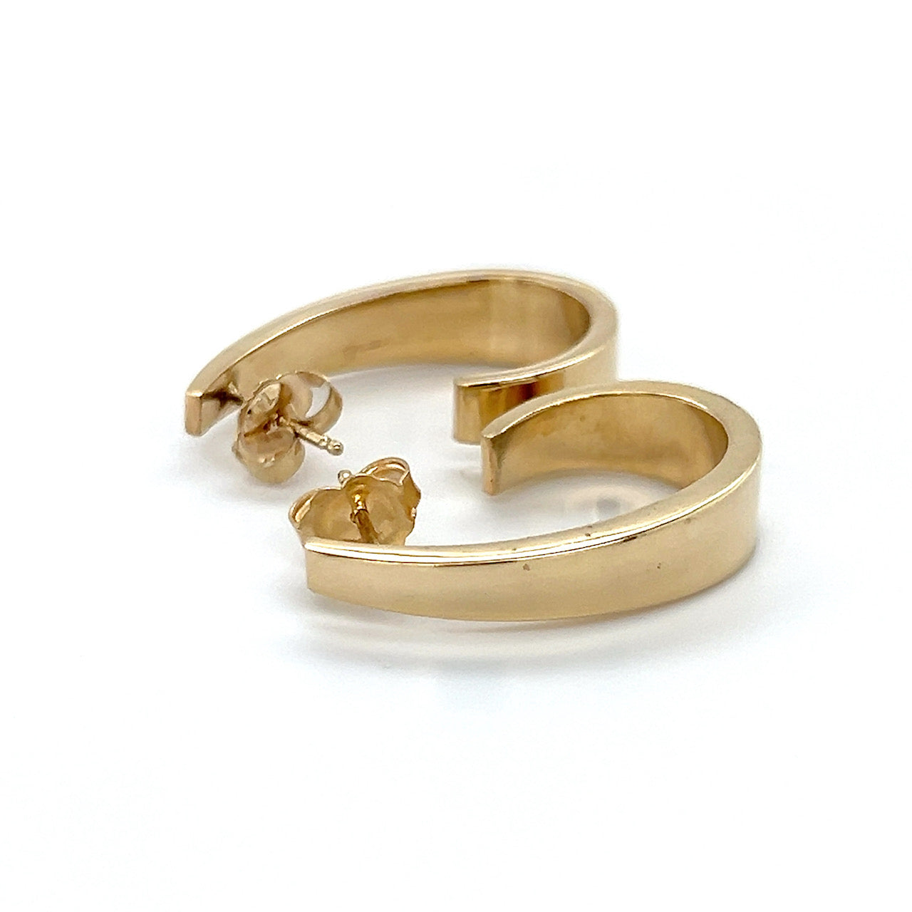 14K Yellow Gold C Shaped Earrings; 1.7DWT; 2.6g