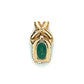 14K Yellow Gold Diamond Emerald Pendant; 2.2g