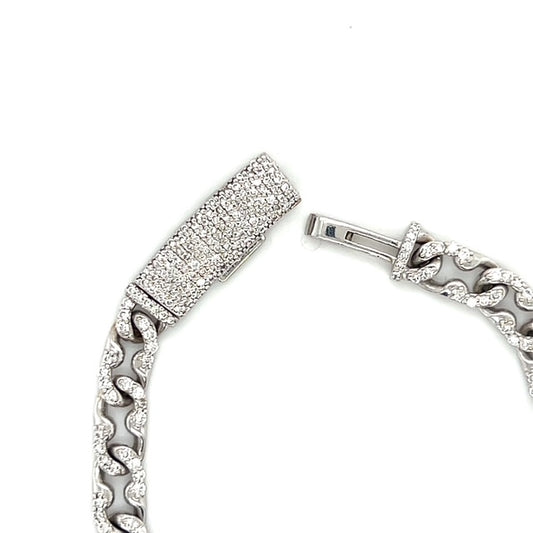 14K White Gold Diamond 7" Bracelet; 7DWT; 1.32CTW; 10.9g