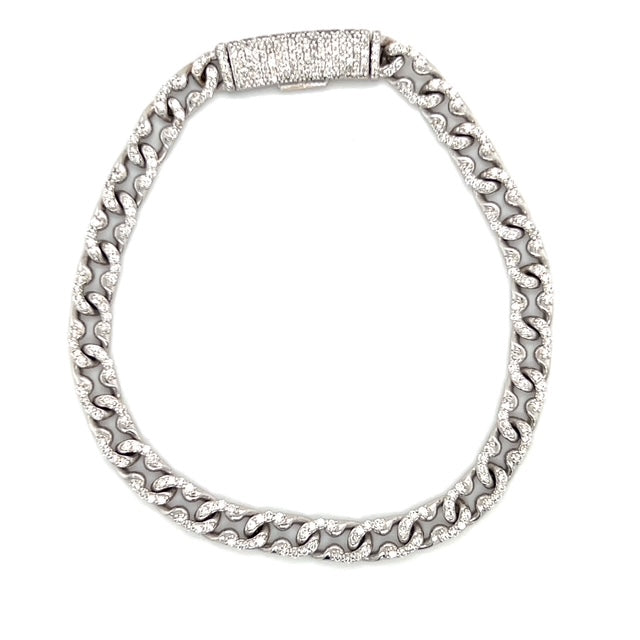 14K White Gold Diamond 7" Bracelet; 7DWT; 1.32CTW; 10.9g