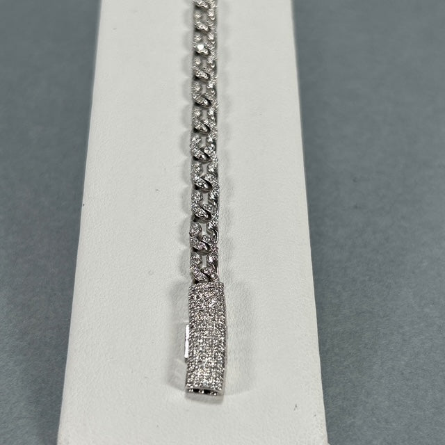 14K White Gold Diamond 7" Bracelet; 7DWT; 1.32CTW; 10.9g