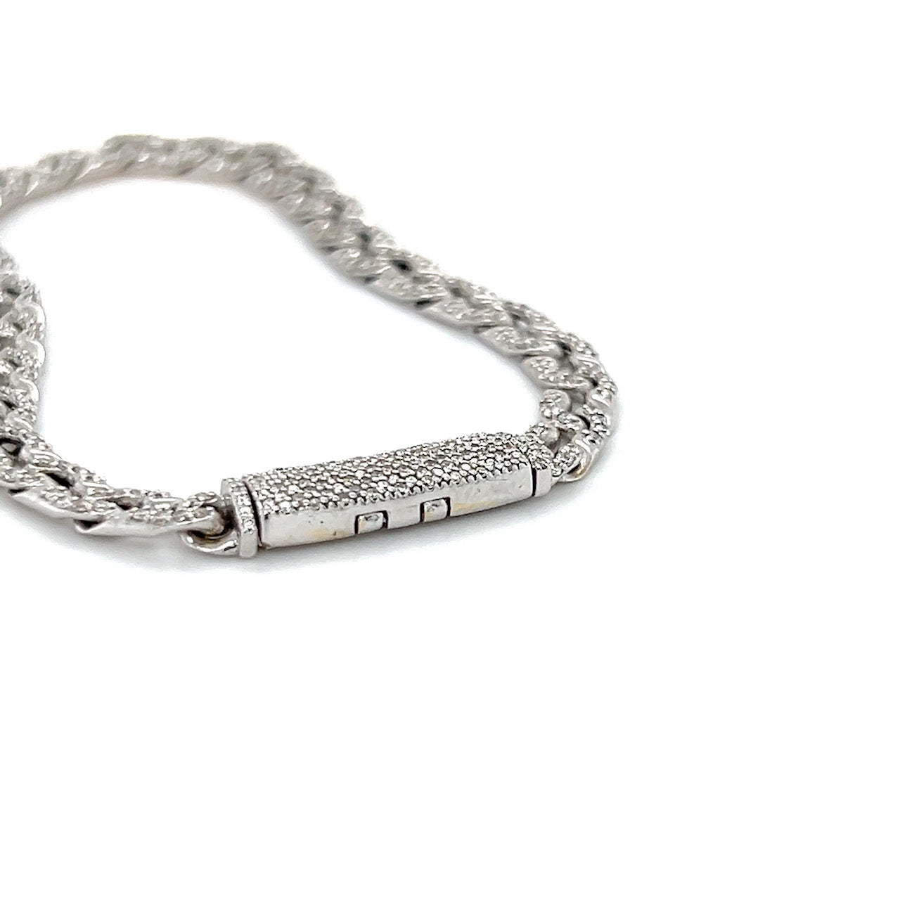 14K White Gold Diamond 7" Bracelet; 7DWT; 1.32CTW; 10.9g