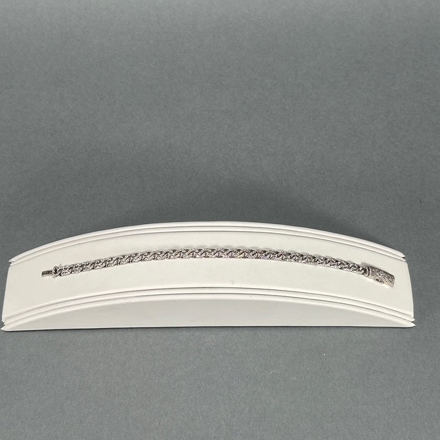 14K White Gold Diamond 7" Bracelet; 7DWT; 1.32CTW; 10.9g