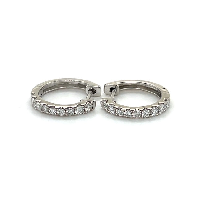 10K White Gold Diamond Earrings; 0.36CTW; 2,5g