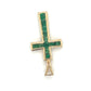 14K Yellow Gold Emerald Cross Pendant; 1.1DWT; 1.8g