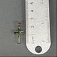 14K Yellow Gold Emerald Cross Pendant; 1.1DWT; 1.8g
