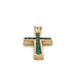 14K Yellow Gold Emerald Cross Pendant; 1.1DWT; 1.8g