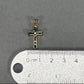 14K Yellow Gold Emerald Cross Pendant; 1.1DWT; 1.8g