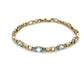 10K Yellow Gold Diamond Accent Aquamarine Tennis Bracelet; 7"; 2.7DWT