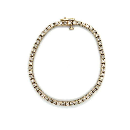 14K Yellow Gold Diamond 7.2" Bracelet; 2.75CTW; 12.6g