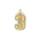 14K Yellow Gold "3" Pendant; 0.3g; 0.2DWT