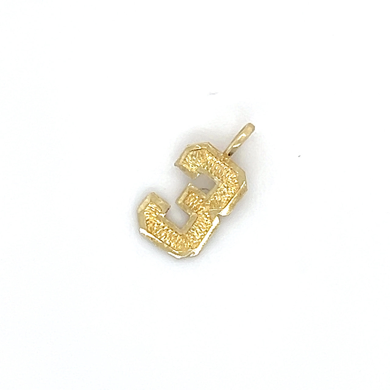 14K Yellow Gold "3" Pendant; 0.3g; 0.2DWT
