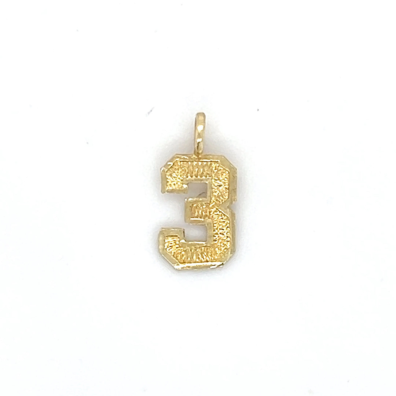 14K Yellow Gold "3" Pendant; 0.3g; 0.2DWT