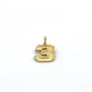 14K Yellow Gold "3" Pendant; 0.3g; 0.2DWT