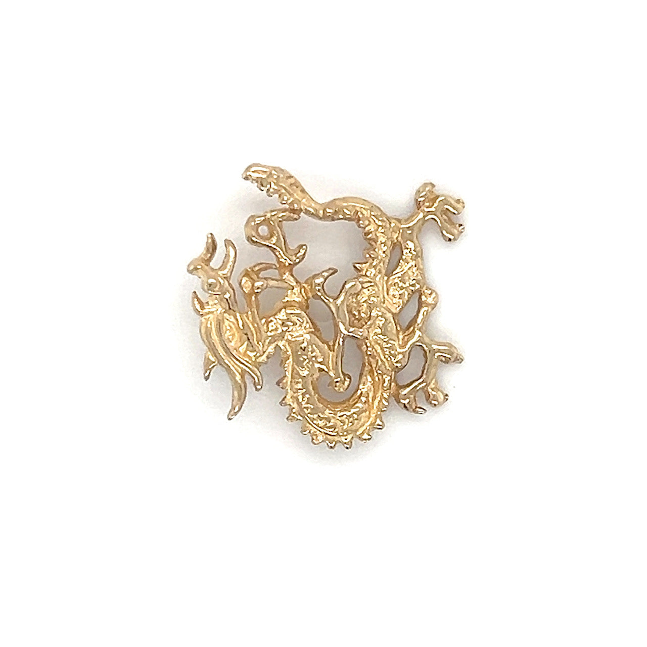 14K Yellow Gold Dragon Pendant: 1.3DWT; 2g