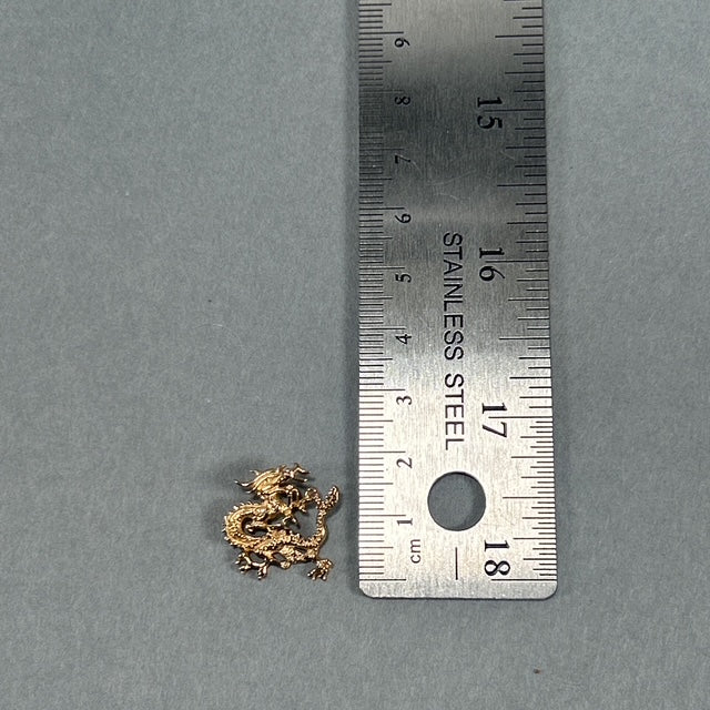 14K Yellow Gold Dragon Pendant: 1.3DWT; 2g