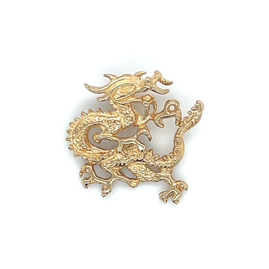 14K Yellow Gold Dragon Pendant: 1.3DWT; 2g