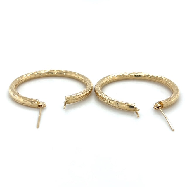 14K Yellow Gold Hoop Earrings; 2.0DWT; 3.1g
